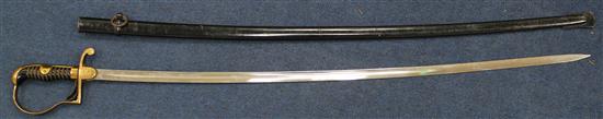 A German Third Reich officers sword by Carl Eickhorn, overall incl. scabbard 39.25in.